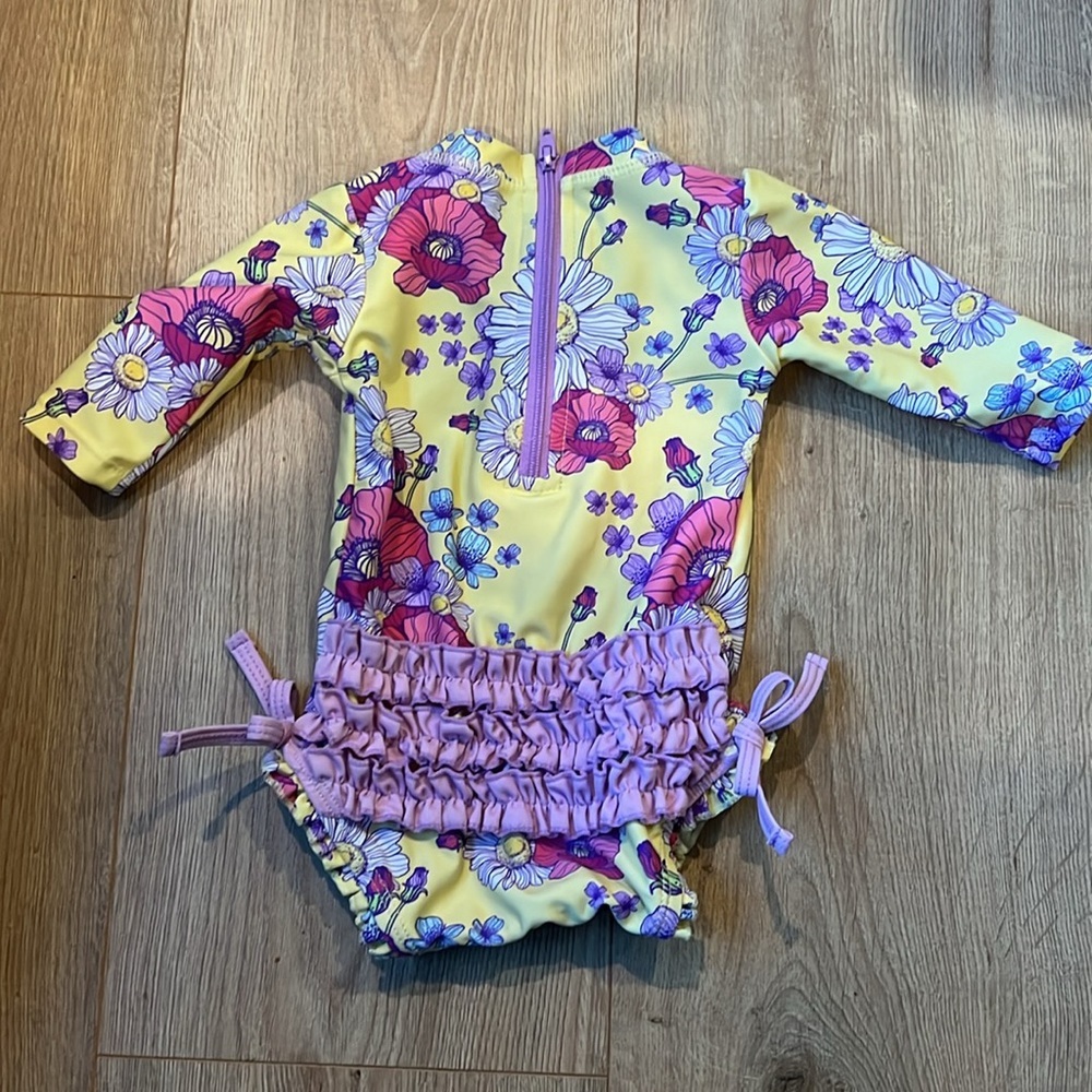 Ruffle Butts Flower Rash Guard - Picture 2 of 2